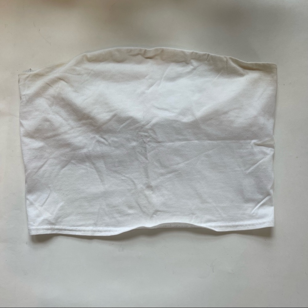 UO Silence + Noise White Bandeau Crop Top